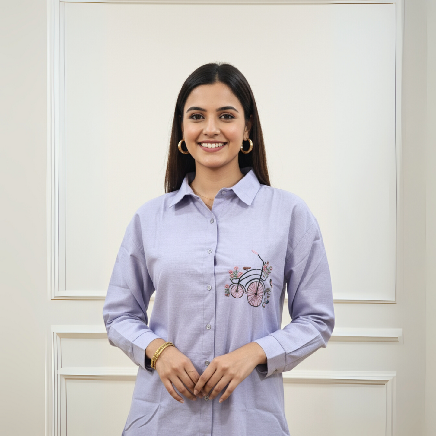 The Lavender Haze Embroidered Linen Blend Co-ord Set